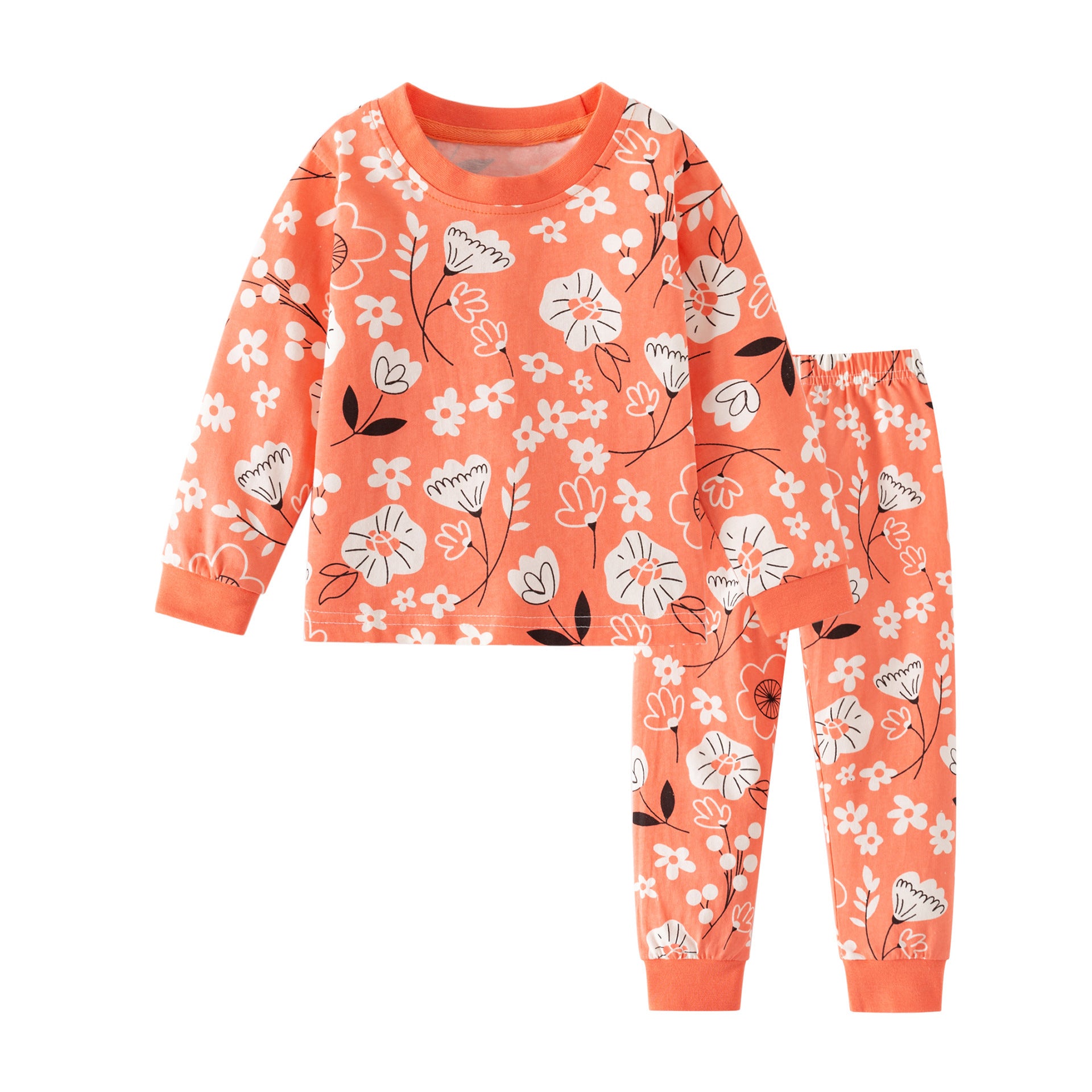 Home Wear Casual Round-neck Shirt Girls' Two-piece Dress