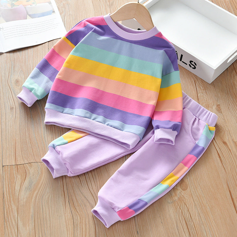 T-shirt Korean Tide Leisure Sports Suit With Long Sleeves