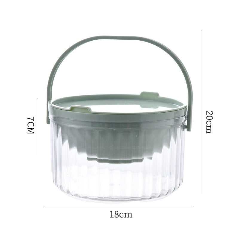 Iced Fresh-keeping Salad Bowl Round Clear With Cover Picnic Storage Box