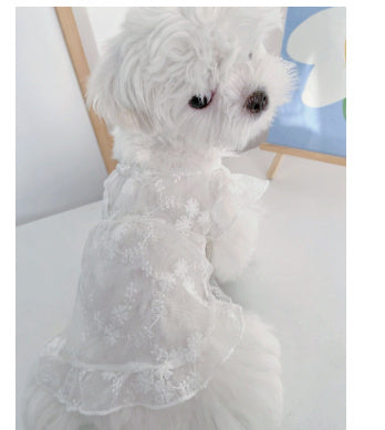 Summer Dog Skirt Thin Clothes Cute Embroidered